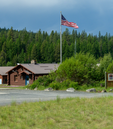Exterior of the refuge headquarters building at Little Pend Oreille NWR