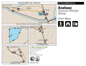 Brochure with a proximity map and detailed trail maps and descriptions.