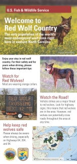 a red wolf country brochure with pictures and maps