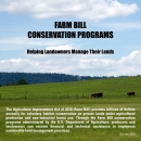 Farm Bill Brochure cover page with a farm and blue skies in the background.