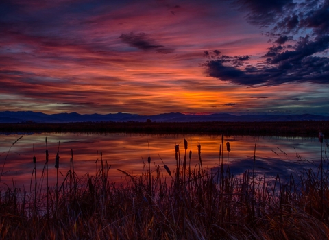 Sunset at Ninepipe National Wildlife Refuge