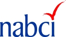 Text NABCI with bird silhouettes dotting the i