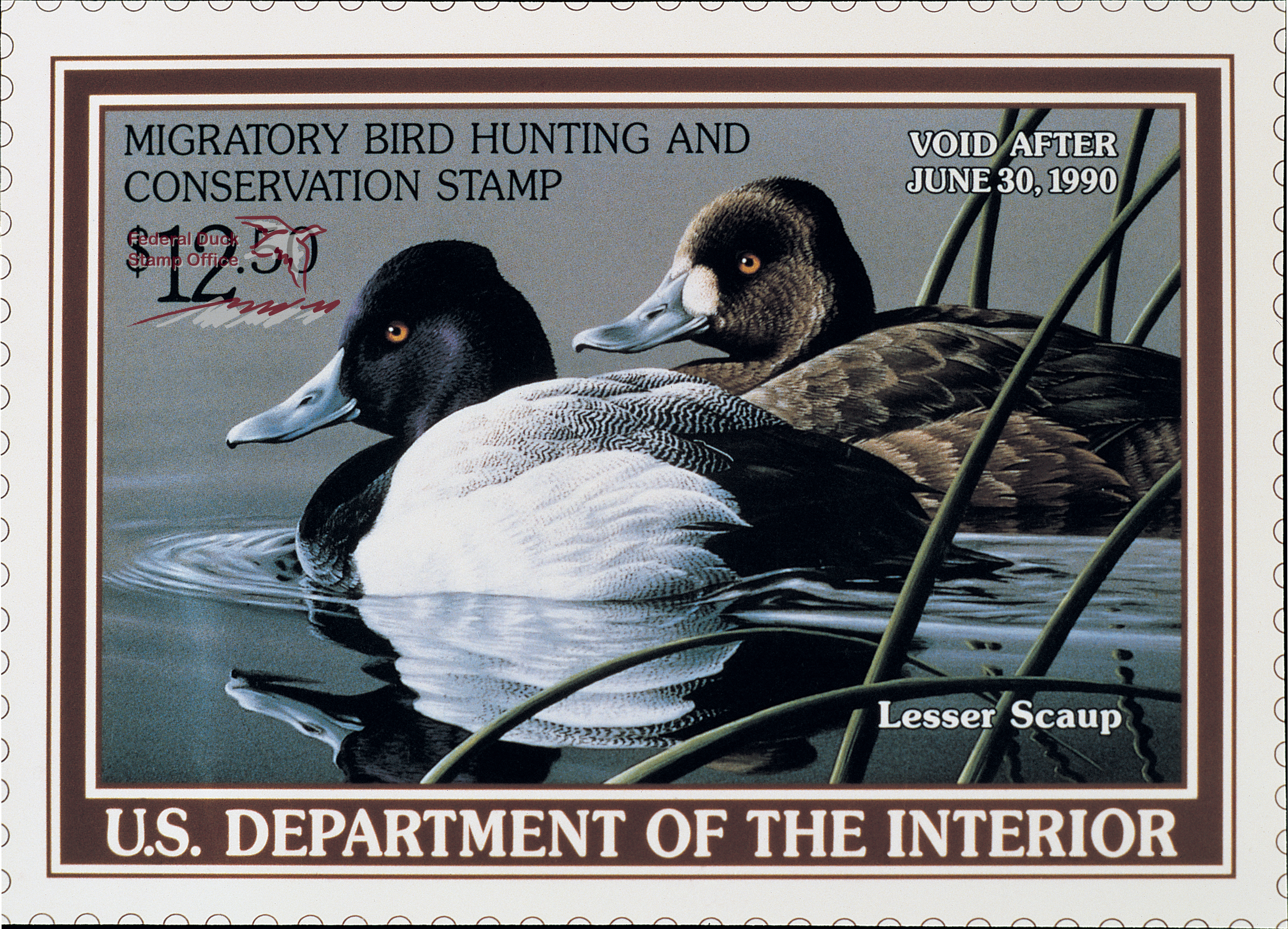 1988 Pennsylvania Duck Stamp Waterfowl Management by Artist Ned