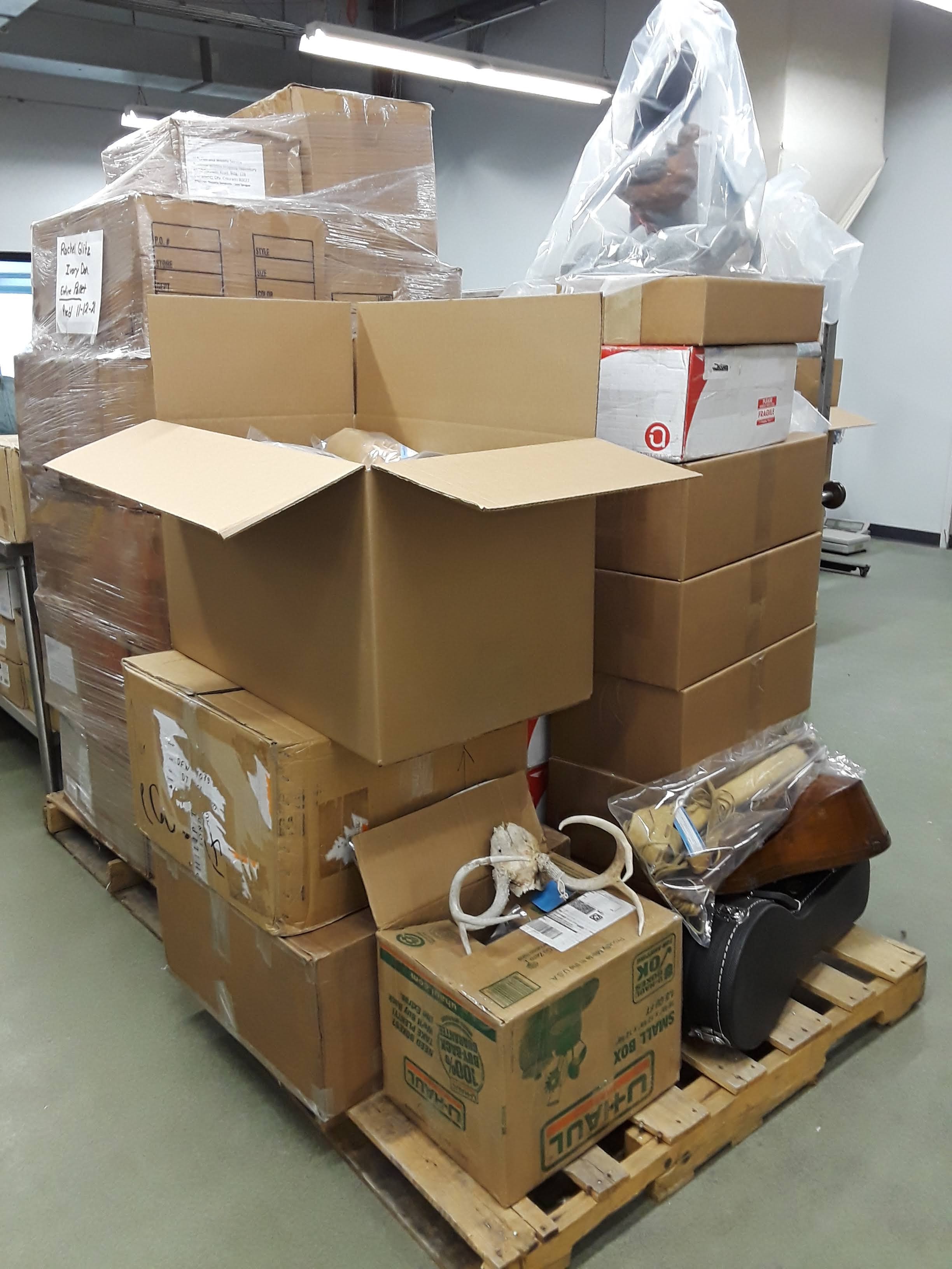 Pallet of incoming wildlife products and items received | FWS.gov