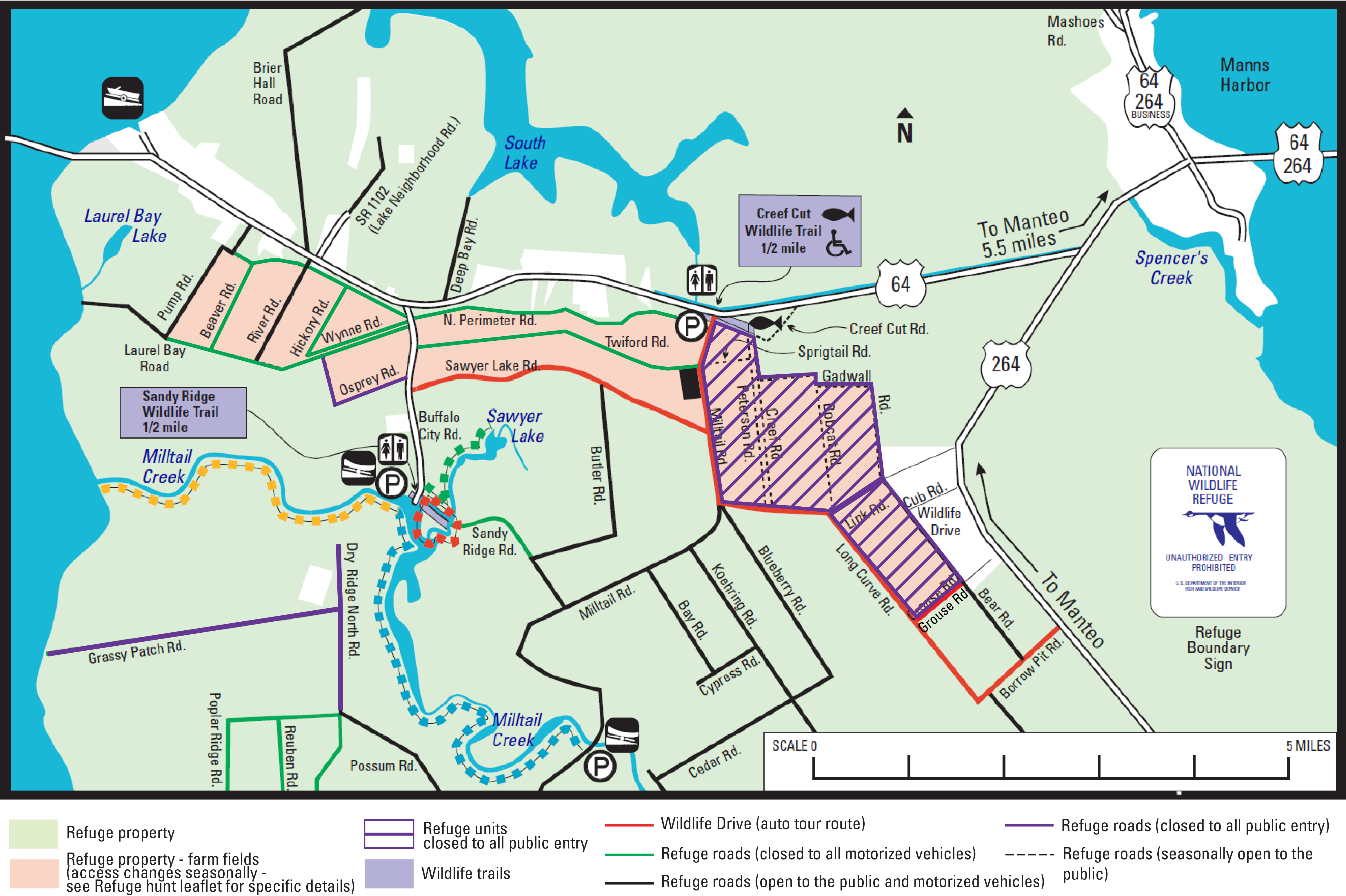 Alligator River National Wildlife Refuge Road Conditions Map | FWS.gov