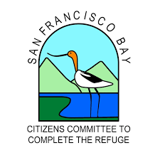 logo with a shorebird in water with text that reads San Francisco Bay Citizens Committee to Complete the Refuge