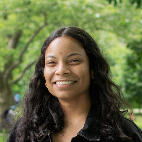 a woman smiling 