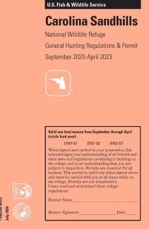 An image of the cover for the refuge hunt brochure.