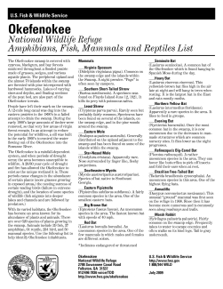 An image of the refuge wildlife list.