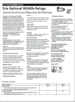 An image of the front page of the 2023-2024 Hunting Regulations at Erie National Wildlife Refuge