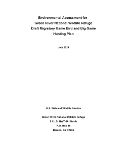 Cover of the Environmental Assessment for the 24-25 Hunt Plan for Green River NWR