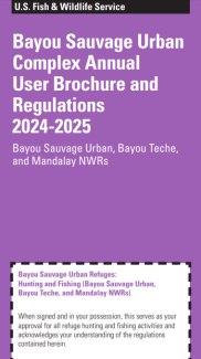 Cover of Bayou Sauvage Annual User Regulation Brochure