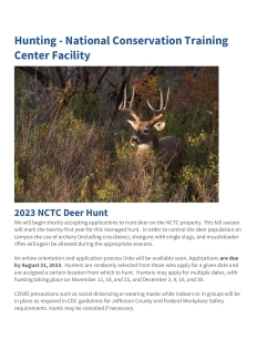 2023 NCTC Deer Hunt Printable Webpage