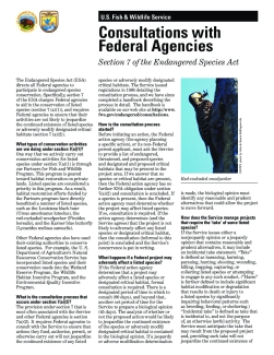 Consultations with federal agencies: Section 7 of the Endangered Species Act