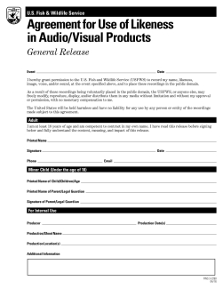 Agreement for Use of Likeness in Audio/Visual Products