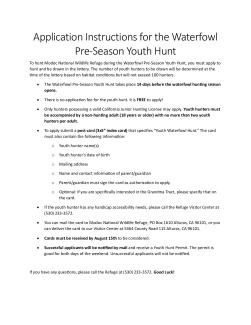 Modoc NWR's Youth Hunt Application Instructions