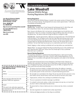 Lake Woodruff National Wildlife Refuge Big Game Hunt Regulations 2024