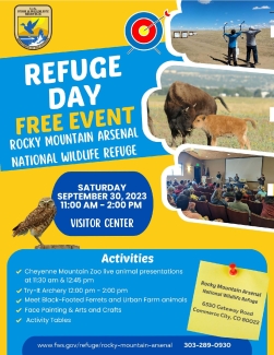 Rocky Mountain Arsenal NWR Refuge Day Event Flyer 2023
