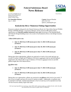 Kuskokwim River Mainstem Fishing Opportunities - July 11, 2024
