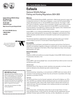 Eufaula National Wildlife Refuge Fishing and Hunting Regulations 2024-2025 Brochure
