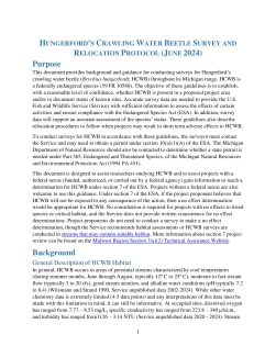 Hungerford's Crawling Water Beetle Survey and Relocation Protocol