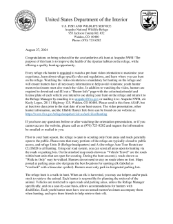 2024 ANWR Elk Hunt Letter