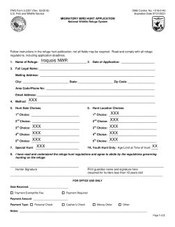 Migratory Bird Hunt Application 