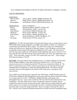 Coordinated Spring Survey Of Mid-Continent Sandhill Cranes 2024