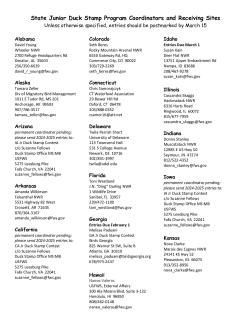 Junior Duck Stamp Program Coordinators and Receiving Sites Contact List