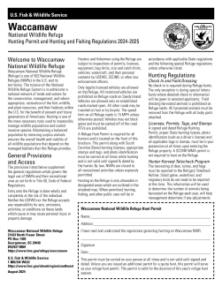 Waccamaw NWR Hunting Regulations 2024