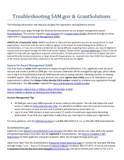 Troubleshooting the System for Award Management & GrantSolutions