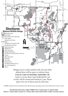 Sherburne NWR Open Service Roads Map September 28, 2024