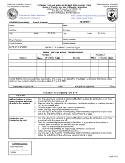 3-186 - Federal Fish and Wildlife Permit Application Form - Notice of Transfer and Sale of Migratory Waterfowl