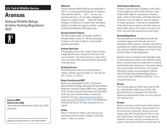 Aransas NWR Archery Regulations and Map 2022