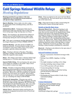 Cold Springs National Wildlife Refuge Hunting Regulations
