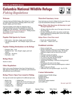 Columbia National Wildlife Refuge Fishing Regulations