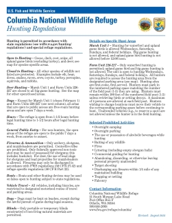 Columbia National Wildlife Refuge Hunting Regulations