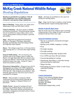 McKay Creek National Wildlife Refuge Hunting Regulations