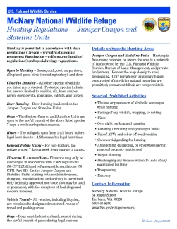 McNary National Wildlife Refuge Hunting Regulations (Juniper Canyon)