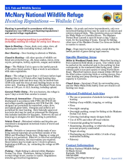 McNary National Wildlife Refuge Hunting Regulations (Wallula)