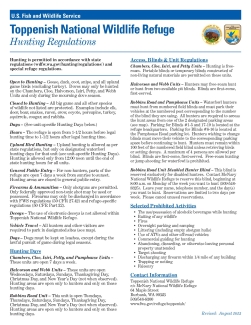 Toppenish National Wildlife Refuge Hunting Regulations