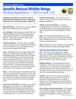 Umatilla National Wildlife Refuge Hunting Regulations (McCormack - Large Print)