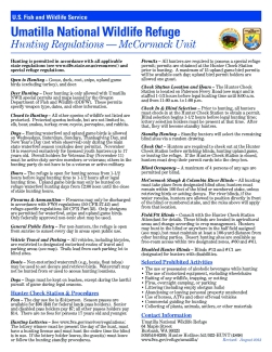 Umatilla National Wildlife Refuge Hunting Regulations (McCormack)