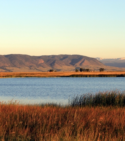 Morning view of Mortenson Lake National Wildlife Refuge, part of the Laramie Plains refuges in south central Wyoming.
