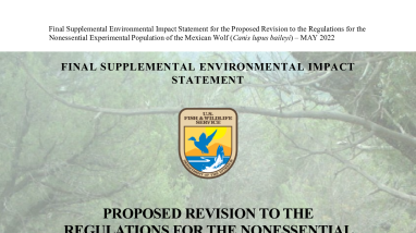 Final SEIS for the Proposed Revision to the Regulations for the Nonessential Experimental Population of the Mexican Wolf (Canis lupus baileyi)