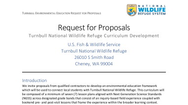 Turnbull NWR - Request for Proposals for Environmental Education Development (508)