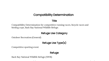 Compatibility Determination for Competitive Events at Back Bay National Wildlife Refuge