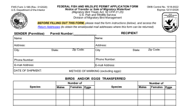 3-186 - Notice of Transfer and Sale of Migratory Waterfowl