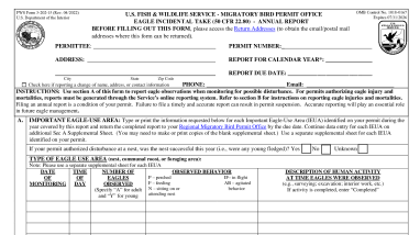 3-202-15 Eagle Incidental Take Annual Report