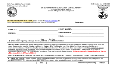 3-202-4 Annual Report Migratory Bird Rehabilitation